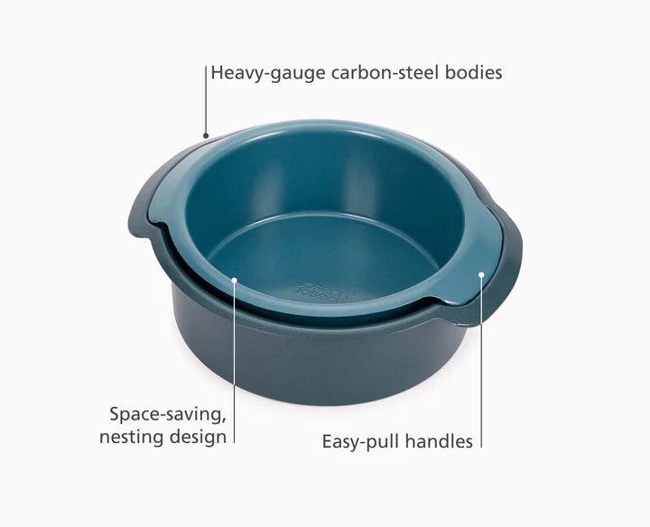 Nest Bake | Non-Stick 2-piece Blue Round Cake Tin Set