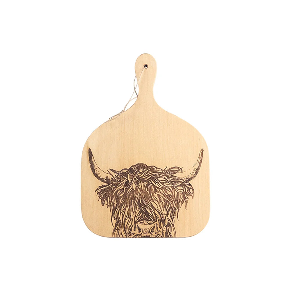 Highland Cow Beech Hanging Paddle | Medium