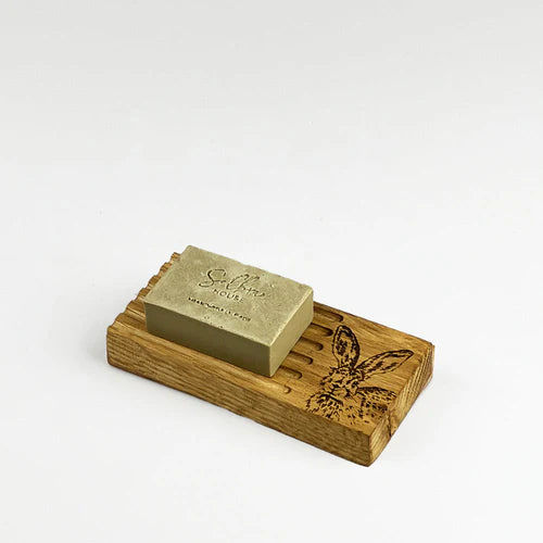 Oak Soap Dish & Soap Set