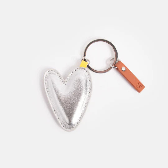 Silver Metallic Heart | Keyring