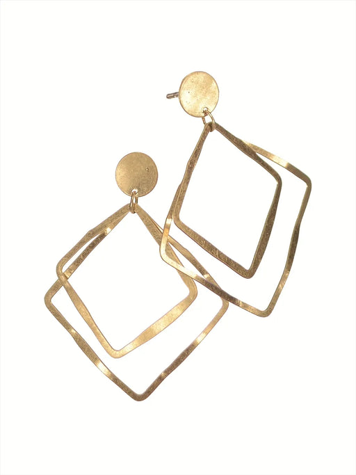 Worn Gold Squaring Up | Earrings