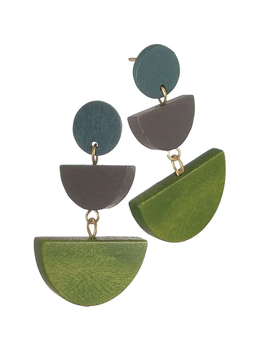 Le Petit Bateau Gallery Style Earrings | Green