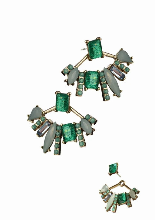 Emerald Fan Earrings