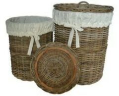 Small Grey Rattan Laundry Basket