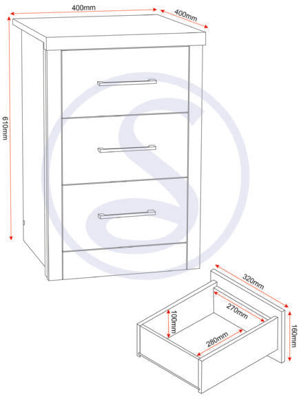 Lisburn | 3 Drawer Bedside Chests