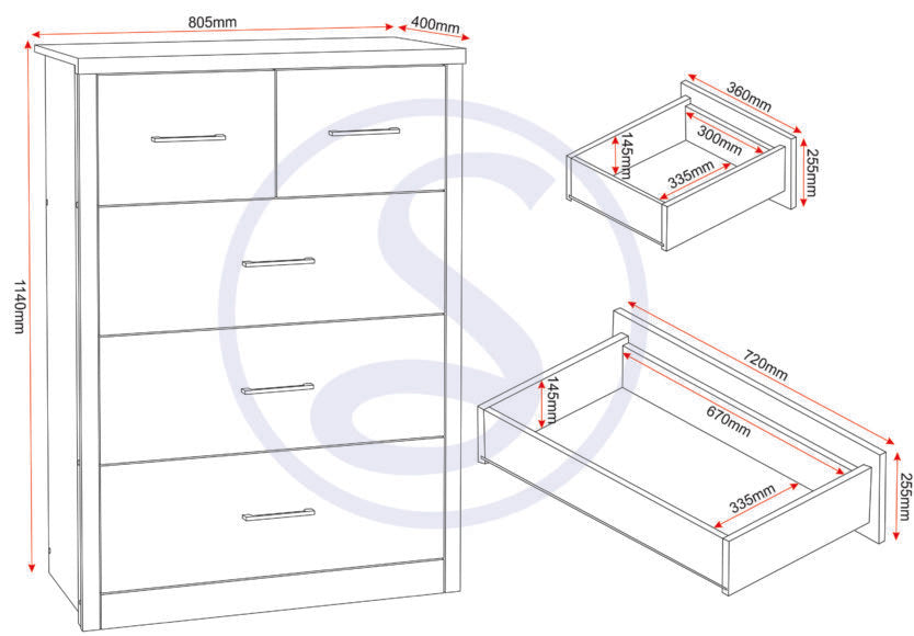 Lisburn | 3 + 2 Drawer Chest