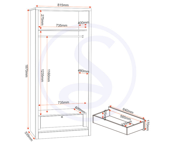 Lisburn | 2 Door Wardrobe