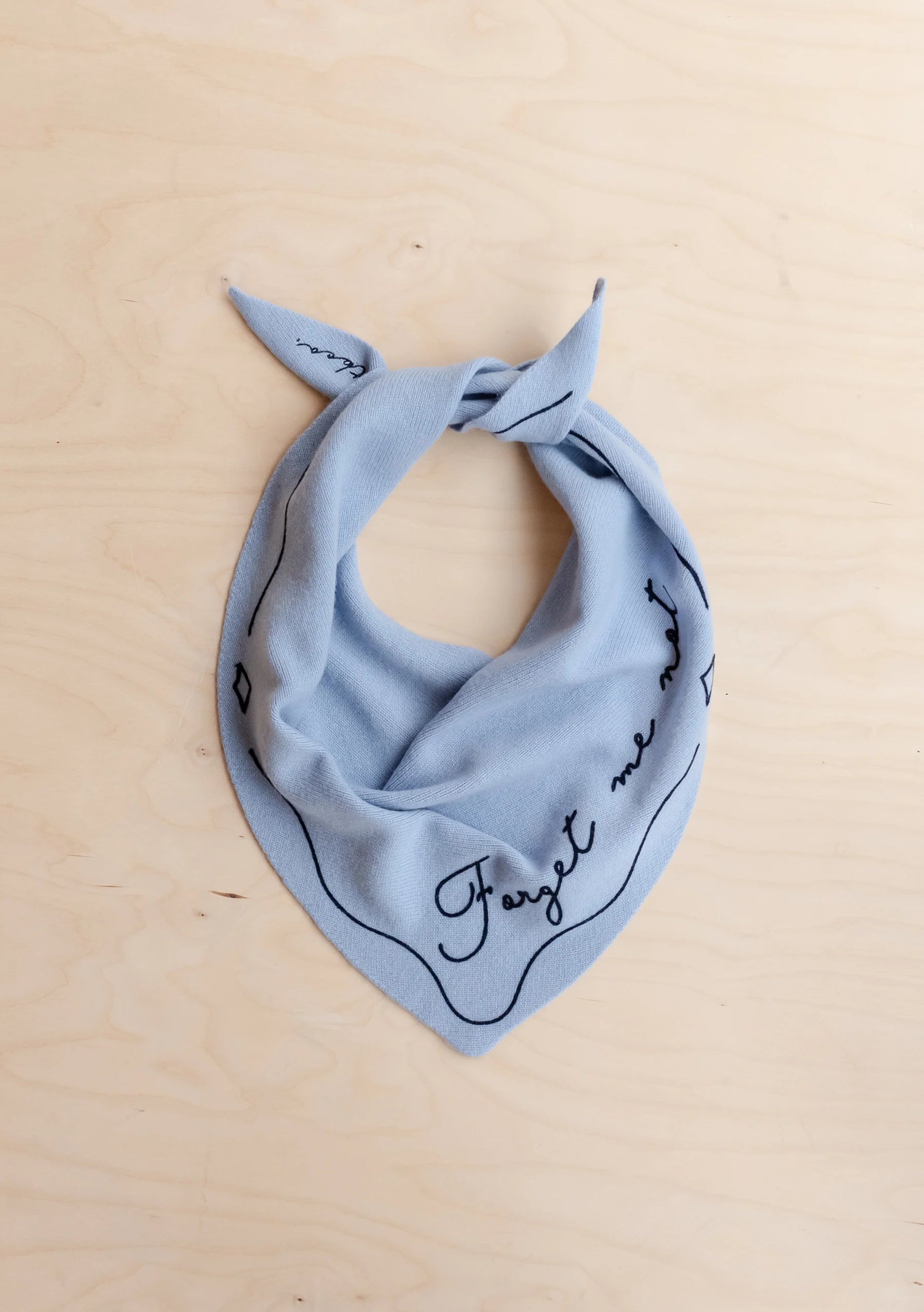 Merino Wool Triangle Scarf  | Forget Me Not