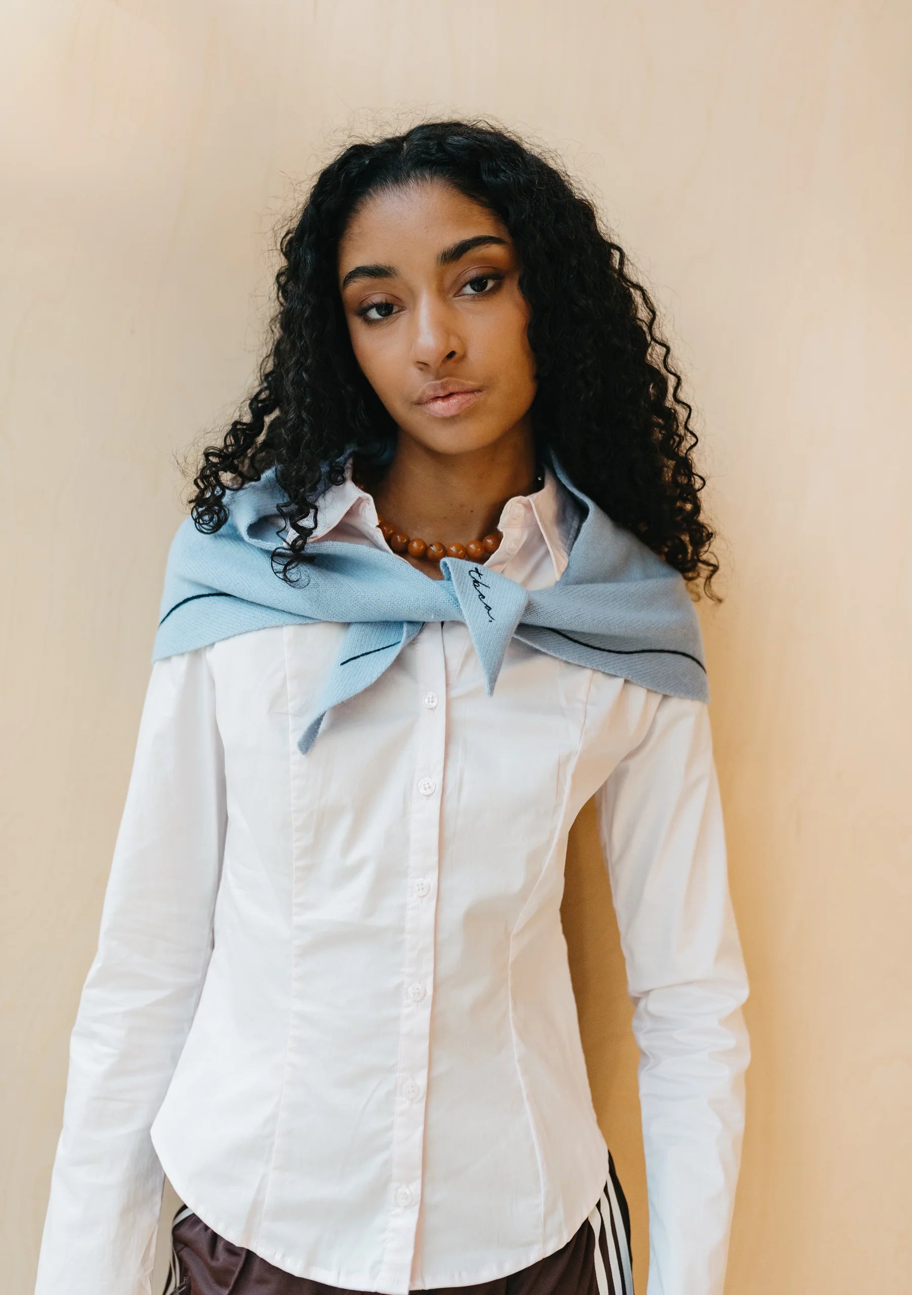 Merino Wool Triangle Scarf  | Forget Me Not