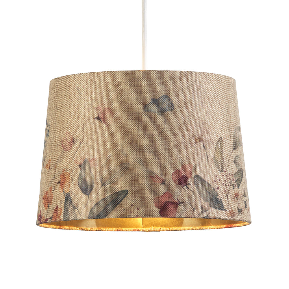 Gold Flower Drum Shade | 12"