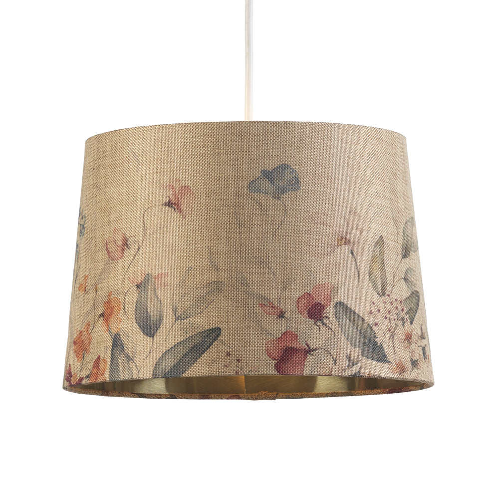 Gold Flower Drum Shade | 12"