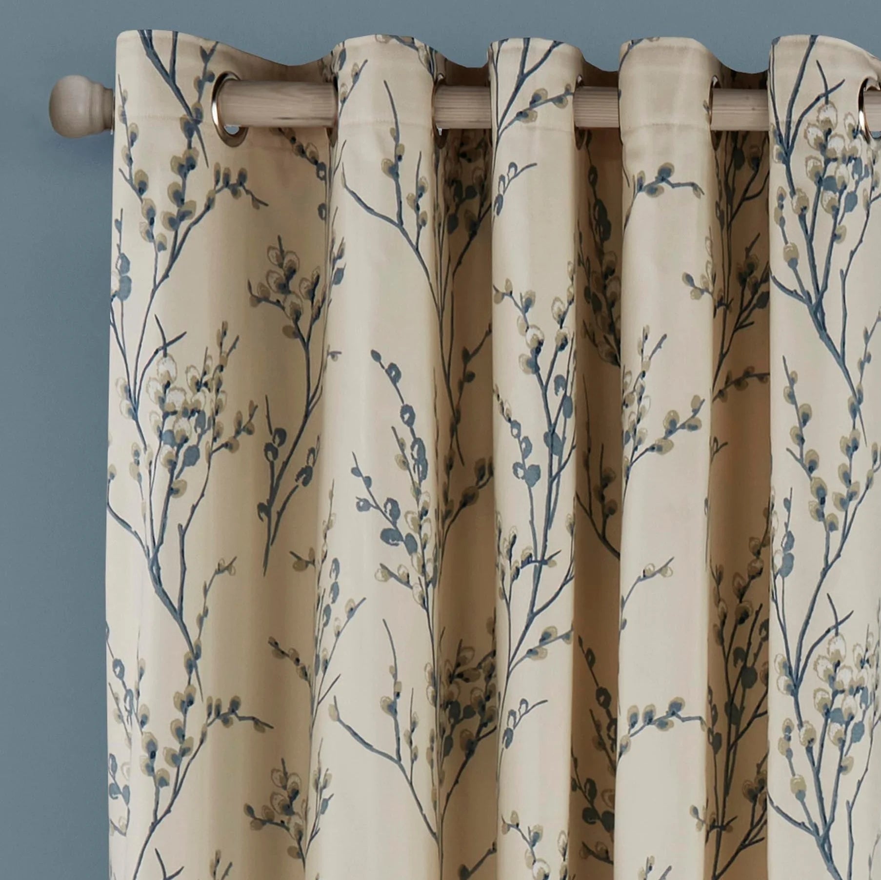Pussy Willow Curtains | Off White Seaspray