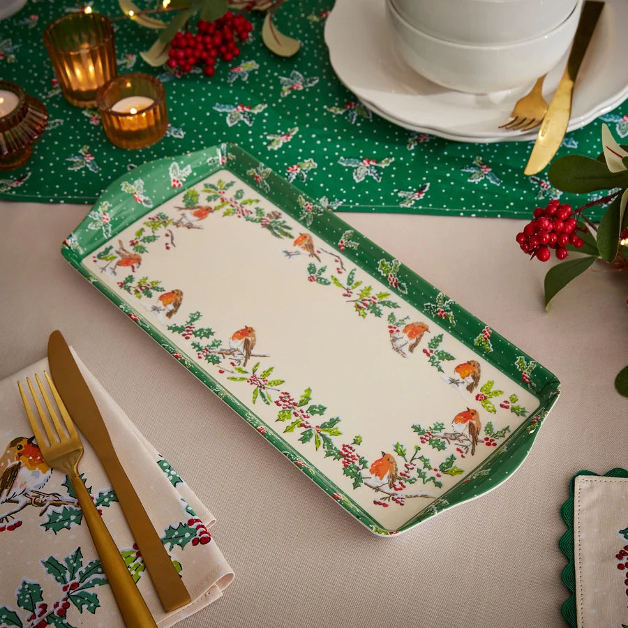 Christmas Robins | Scatter/Small Tray | Green