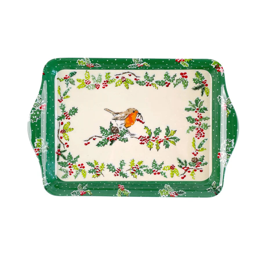 Christmas Robins | Scatter/Small Tray | Green