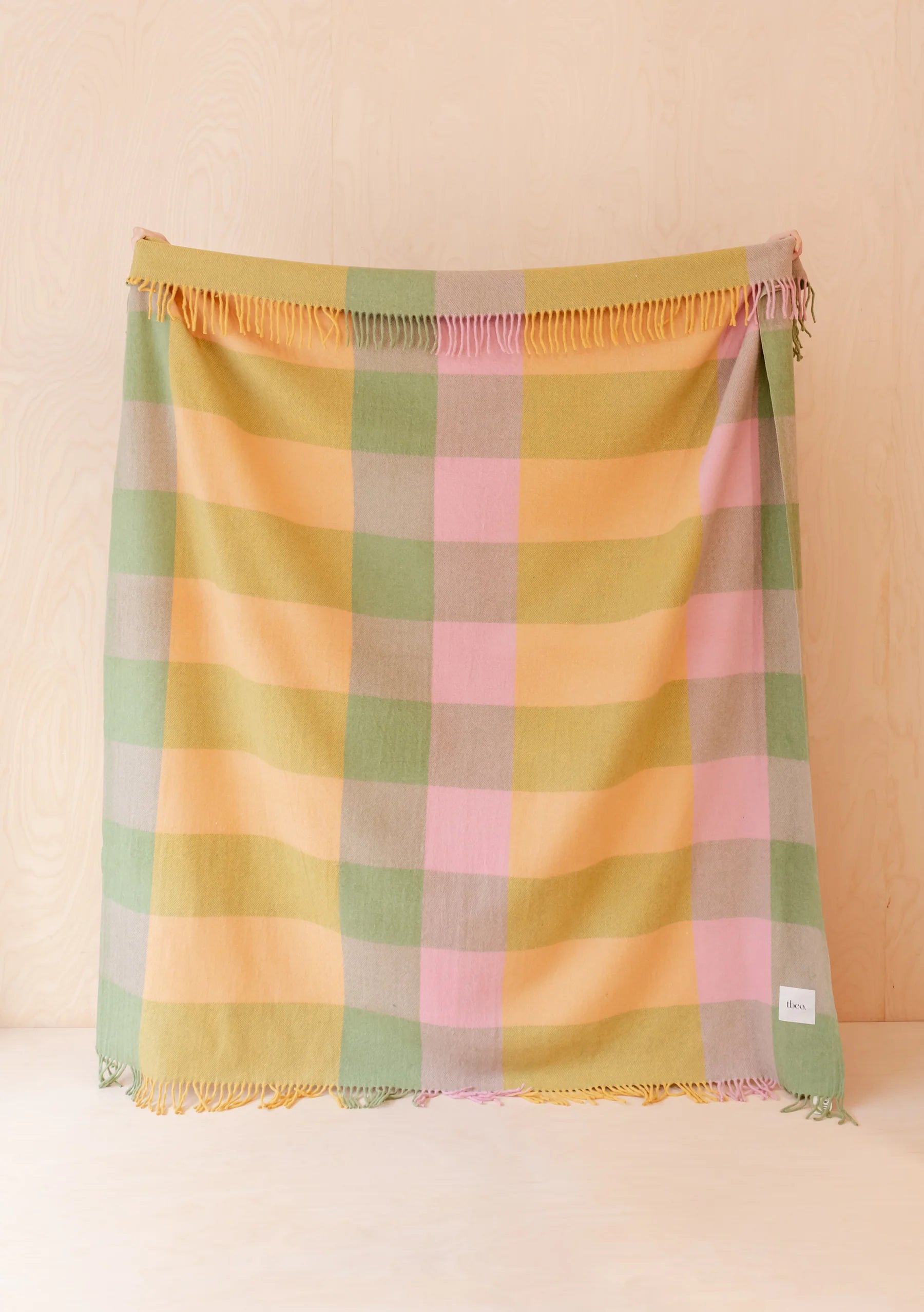 Wool Blanket  Green Bold Check