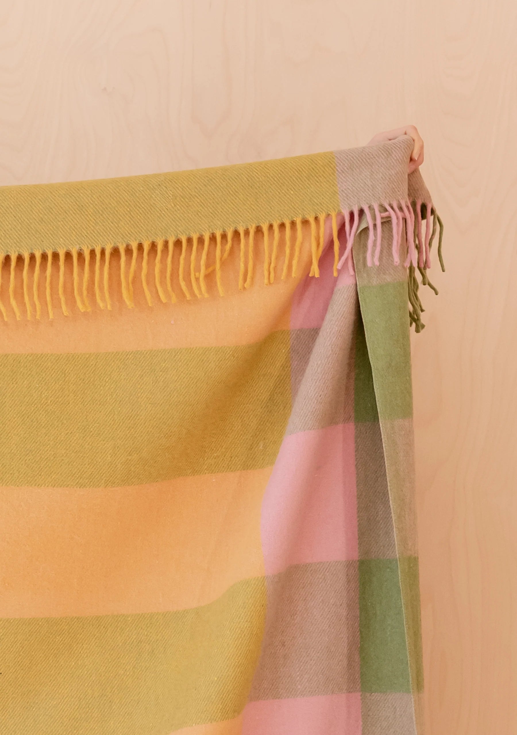 Wool Blanket  Green Bold Check