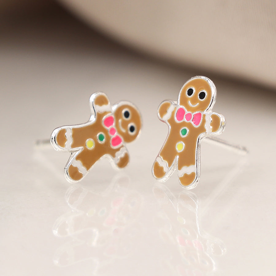 Christmas Gingerbread Men Earrings -Sterling silver