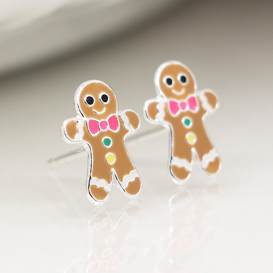 Christmas Gingerbread Men Earrings -Sterling silver