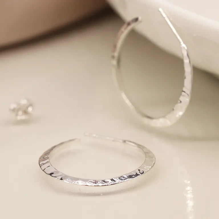 Hammered Hoops | Sterling Silver