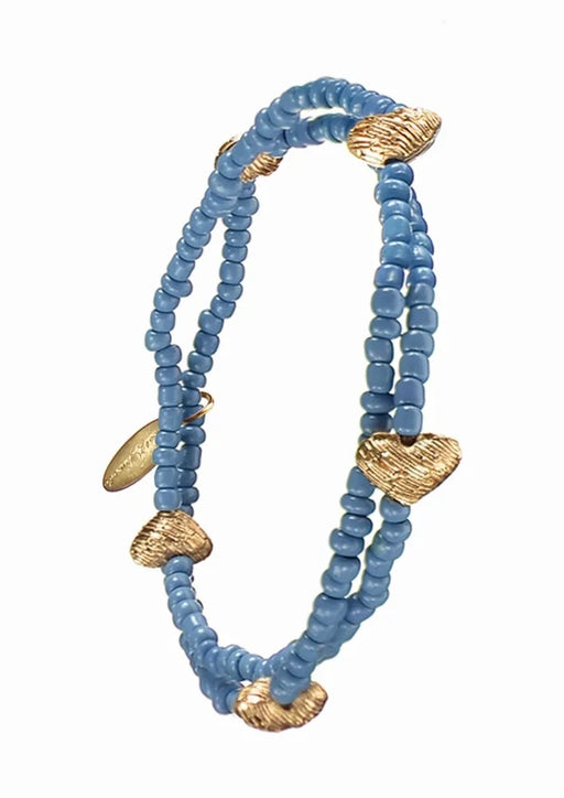 Blue Bead and Hearts | Bracelet