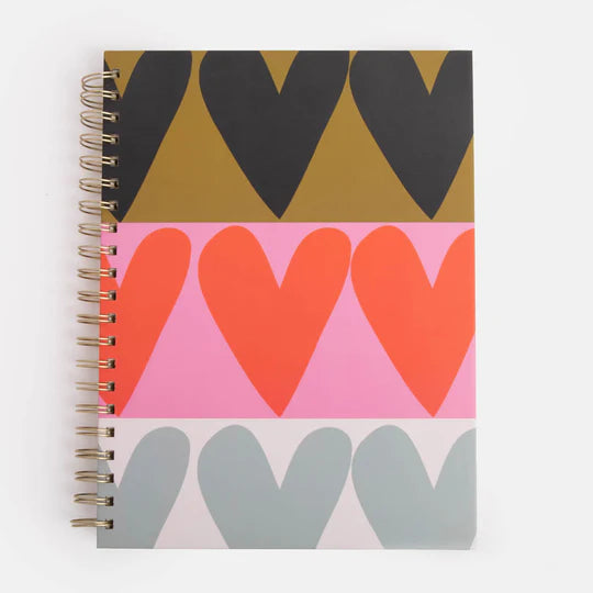 Colourblock Hearts | A4 Spiral Notebook