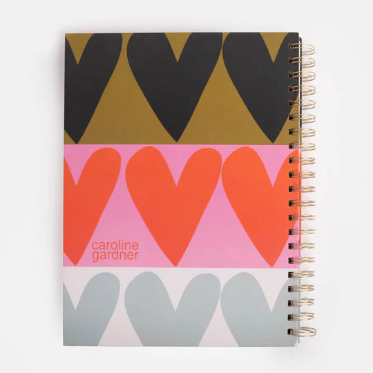 Colourblock Hearts | A4 Spiral Notebook