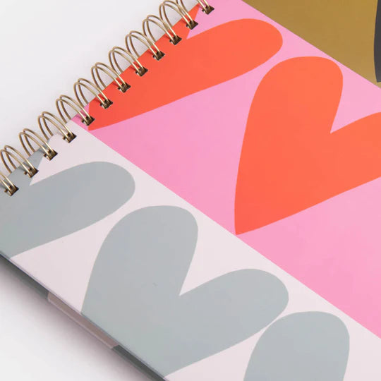 Colourblock Hearts | A4 Spiral Notebook
