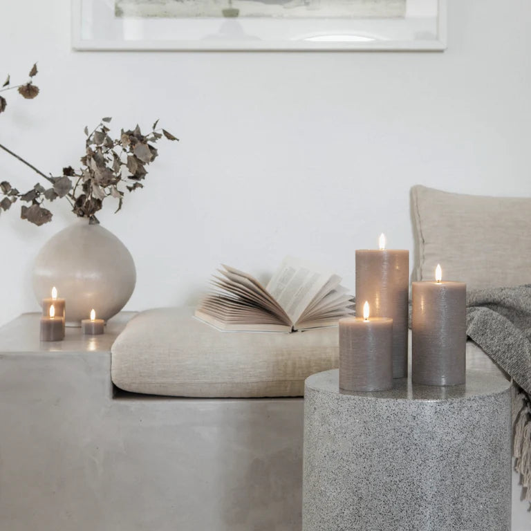 Sandstone | LED Small Pillar Candle