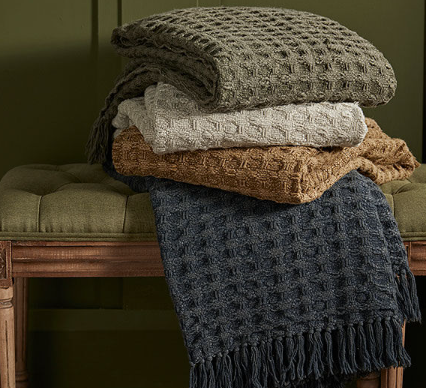 Waffle Blue Storm Throw
