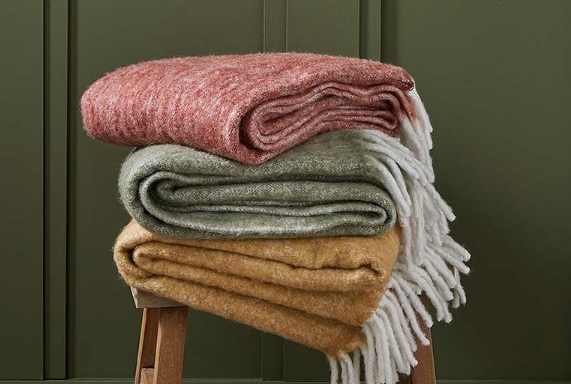 Wool Blend Saffron Throw