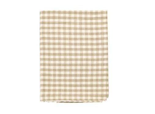 Gingham Natural Tablecloth