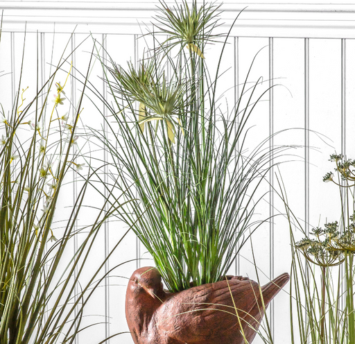Potted Grass with 3 Flowers