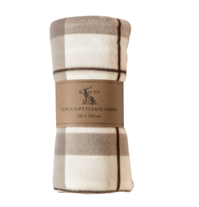 Checked Fleece Balnket | Natural