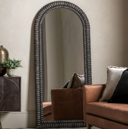 Pimlico Arch Leaner Mirror | Black Wash