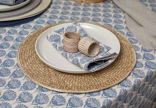 Carnation | Slate Blue Napkins