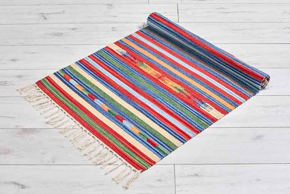 Kilim Narrow Rug | Multicolour Stripe