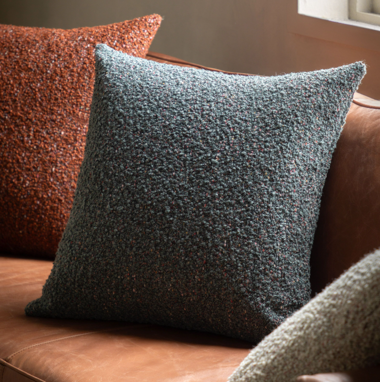 Boucle Knife Edge Cushion | Charcoal