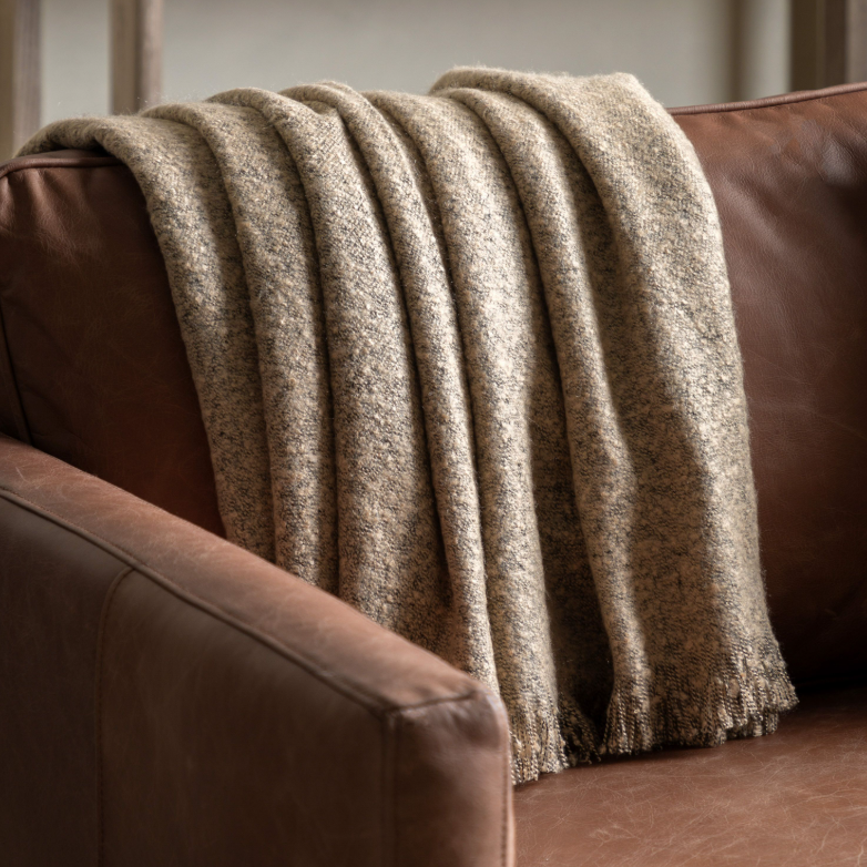 Melange Acrylic Throw | Natural