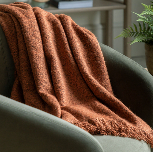 Melange Acrylic Throw | Rust