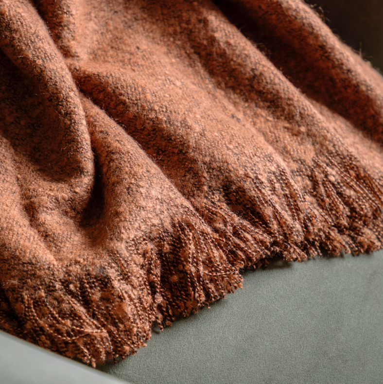 Melange Acrylic Throw | Rust
