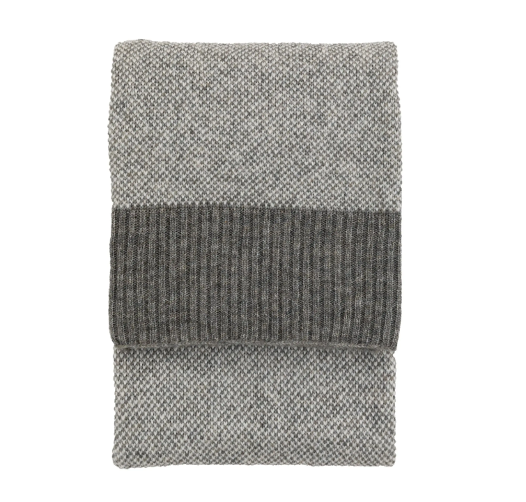 Knitted Parting Throw Grey