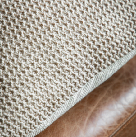 Moss Stitch PomPom Cushion | Natural