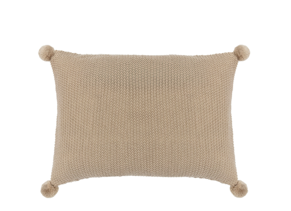 Moss Stitch PomPom Cushion | Natural