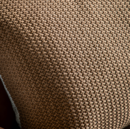 Moss Stitch PomPom Cushion | Tan