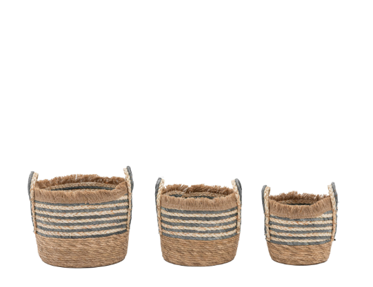 Fringed Stripe | Woven Baskets