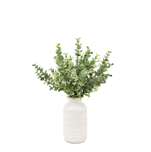 Retro Vase with Eucalyptus