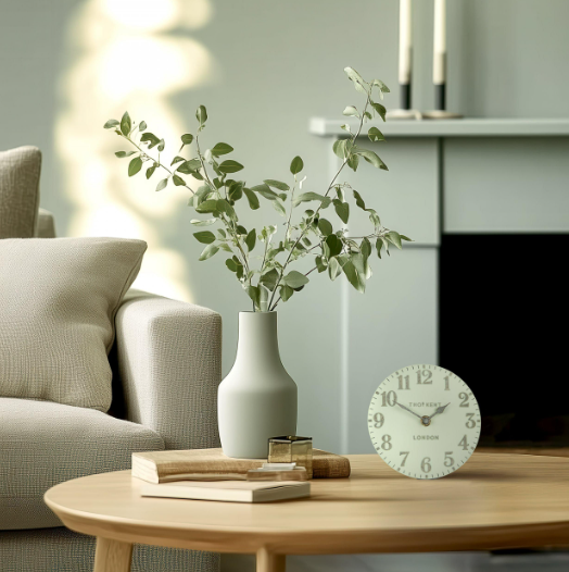 6" Arabic Mantel Clock | Pearl Green