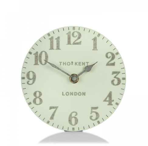 6" Arabic Mantel Clock | Pearl Green