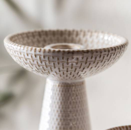 White Glaze | Candle Stick Pair