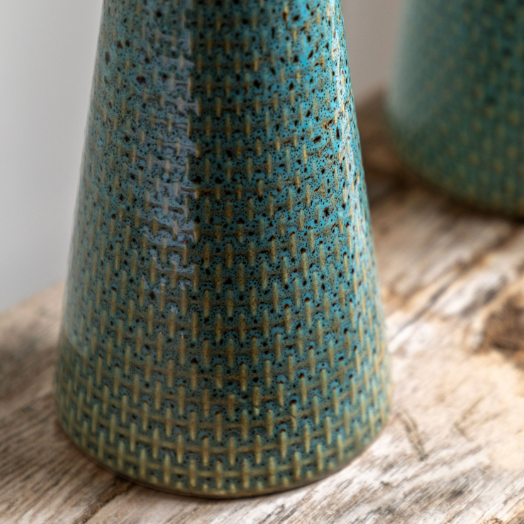 Teal Glaze | Candle Stick Pair